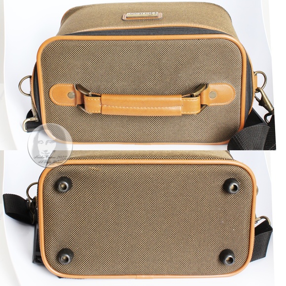 Etienne Aigner Train Case Heritage Travel Bag Cosmetics Case with Strap Vintage - Picture 7 of 10